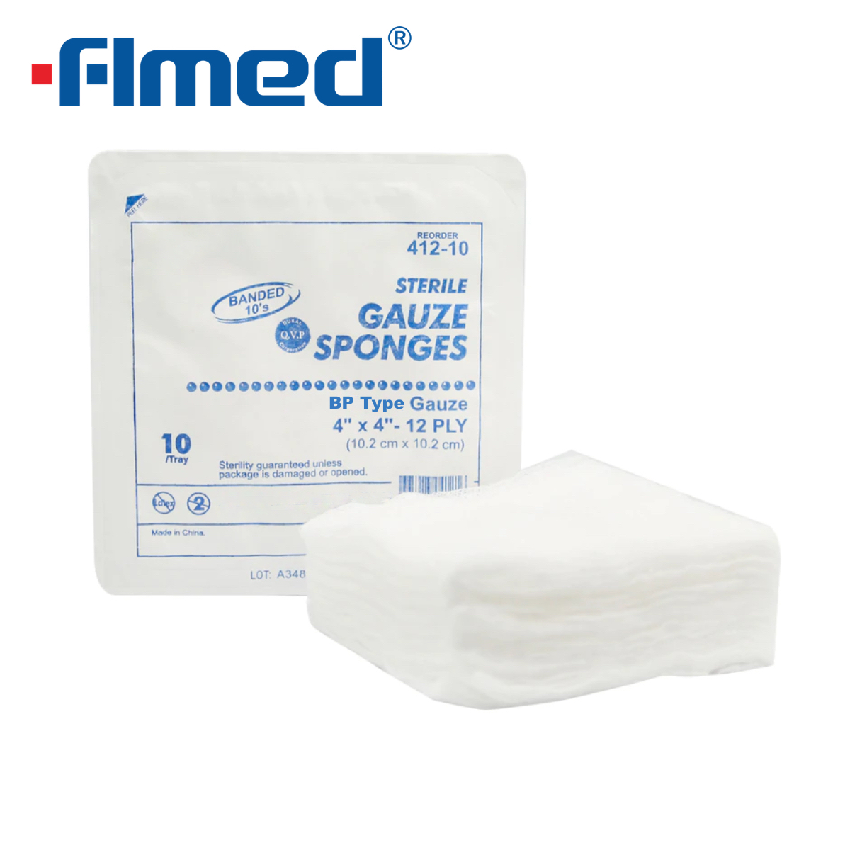 Swab de gaze de algodão absorvente médico (esterilizado / não estéril) 