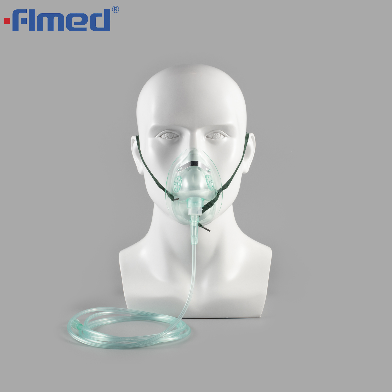 Máscara de oxigênio médico descartável com tubulação