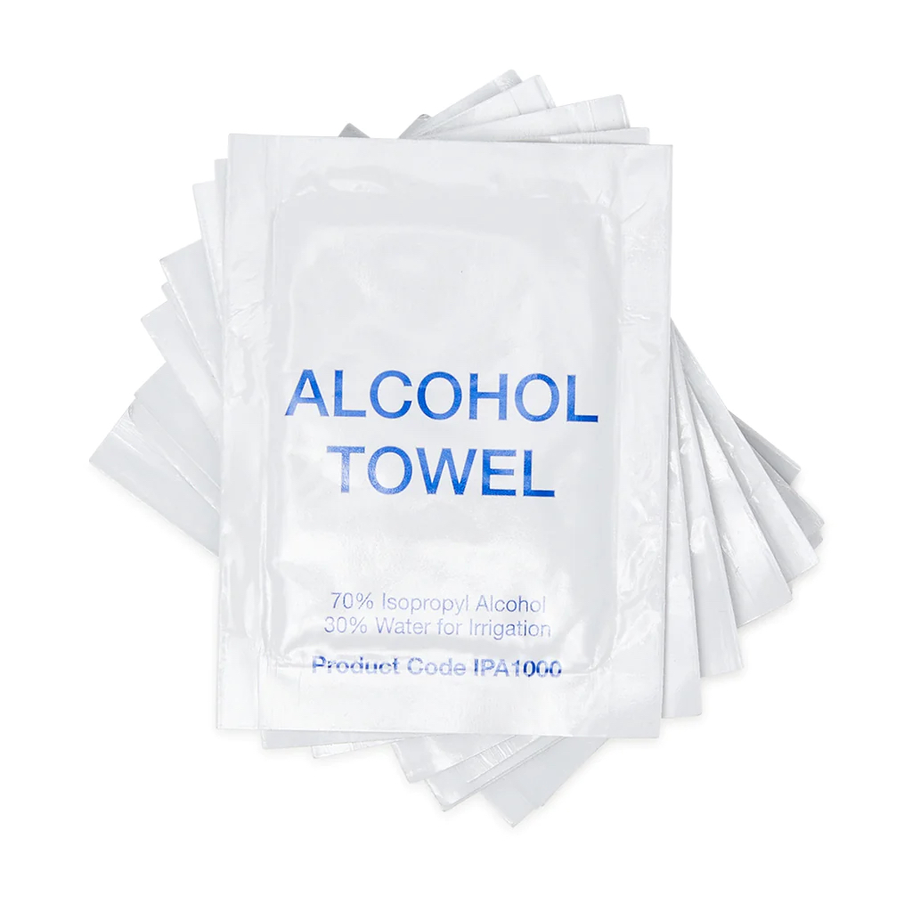 Saquetas de toalha de álcool (100)