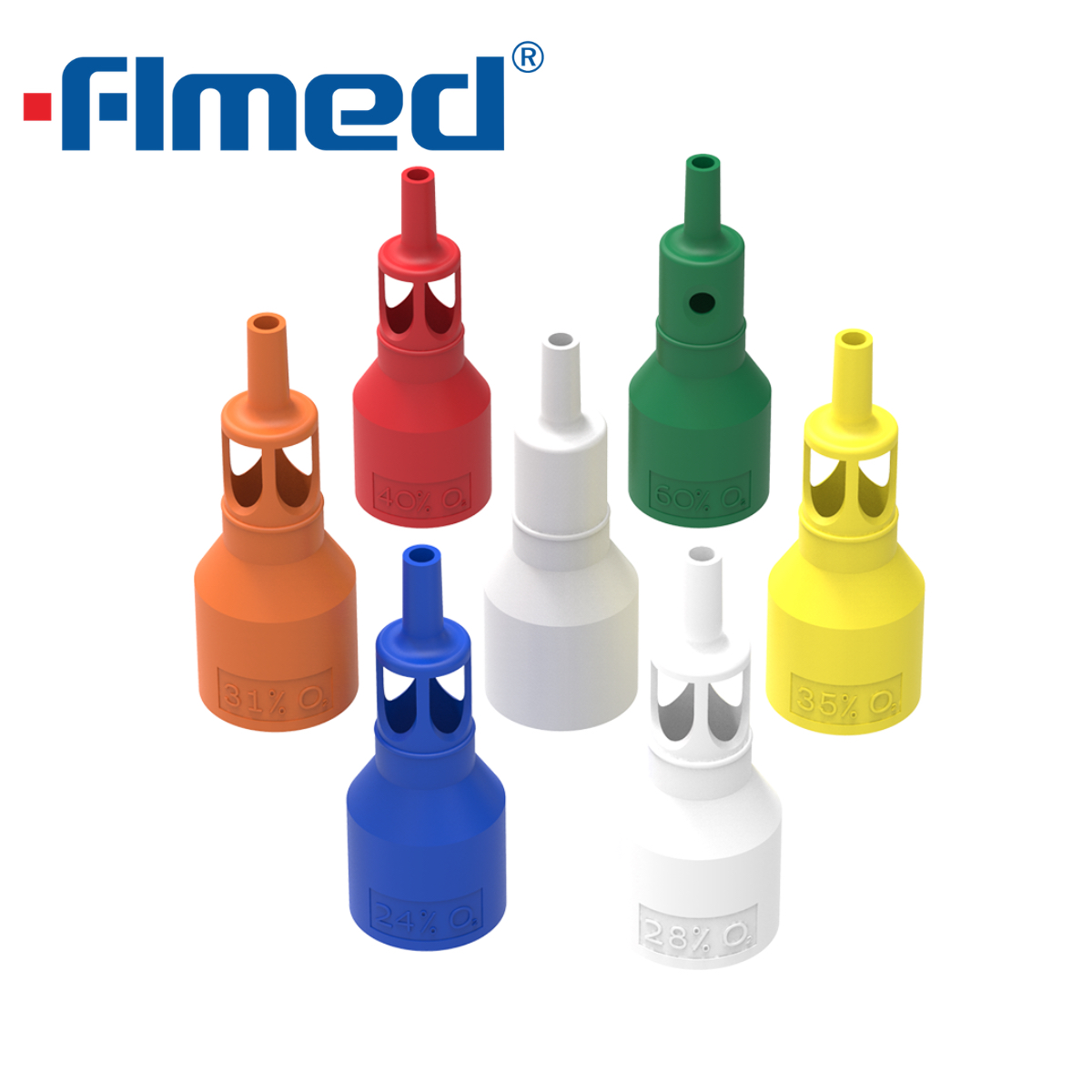 Máscara Multi-Vent Venturi com tubo de 7 pés