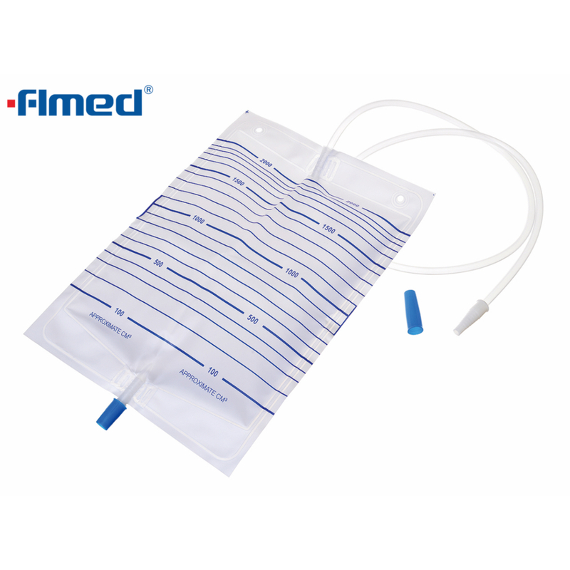 Saco de urina econômico 2000ml com válvula pull-push de saída