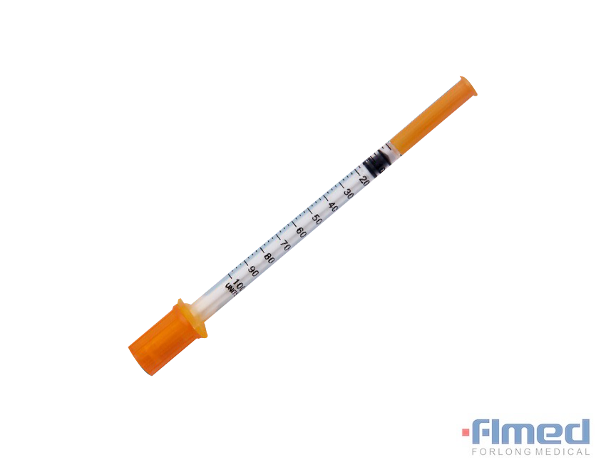 Seringas de insulina descartáveis ​​U-100 com agulhas