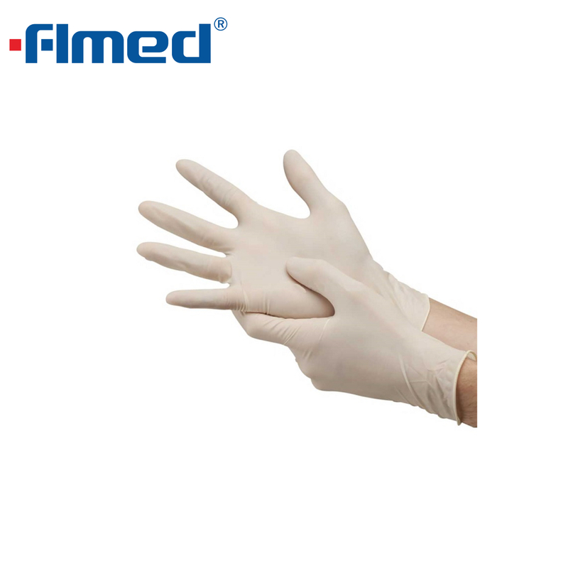 Luvas de exame de látex para suprimentos médicos (pó/sem pó)