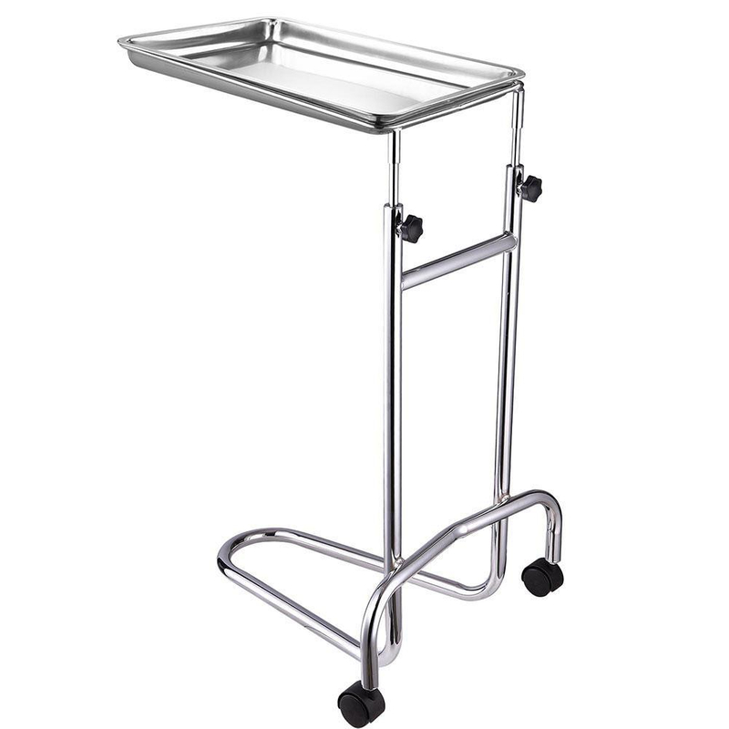 Rolling de aço inoxidável Mayo Bandeja Medical Instrument Stand II